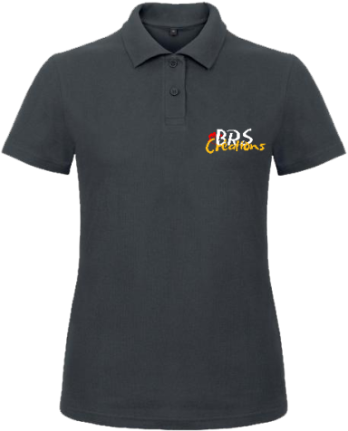 Polo noir avec logo coloré "KIDS CHRISTMAS" sur la poitrine.